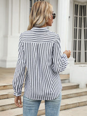 Single-breasted Striped Shirt 2023-03-14 InsStreet