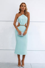 Tina Halter Cut Out Maxi Bandage Dress Ins Street