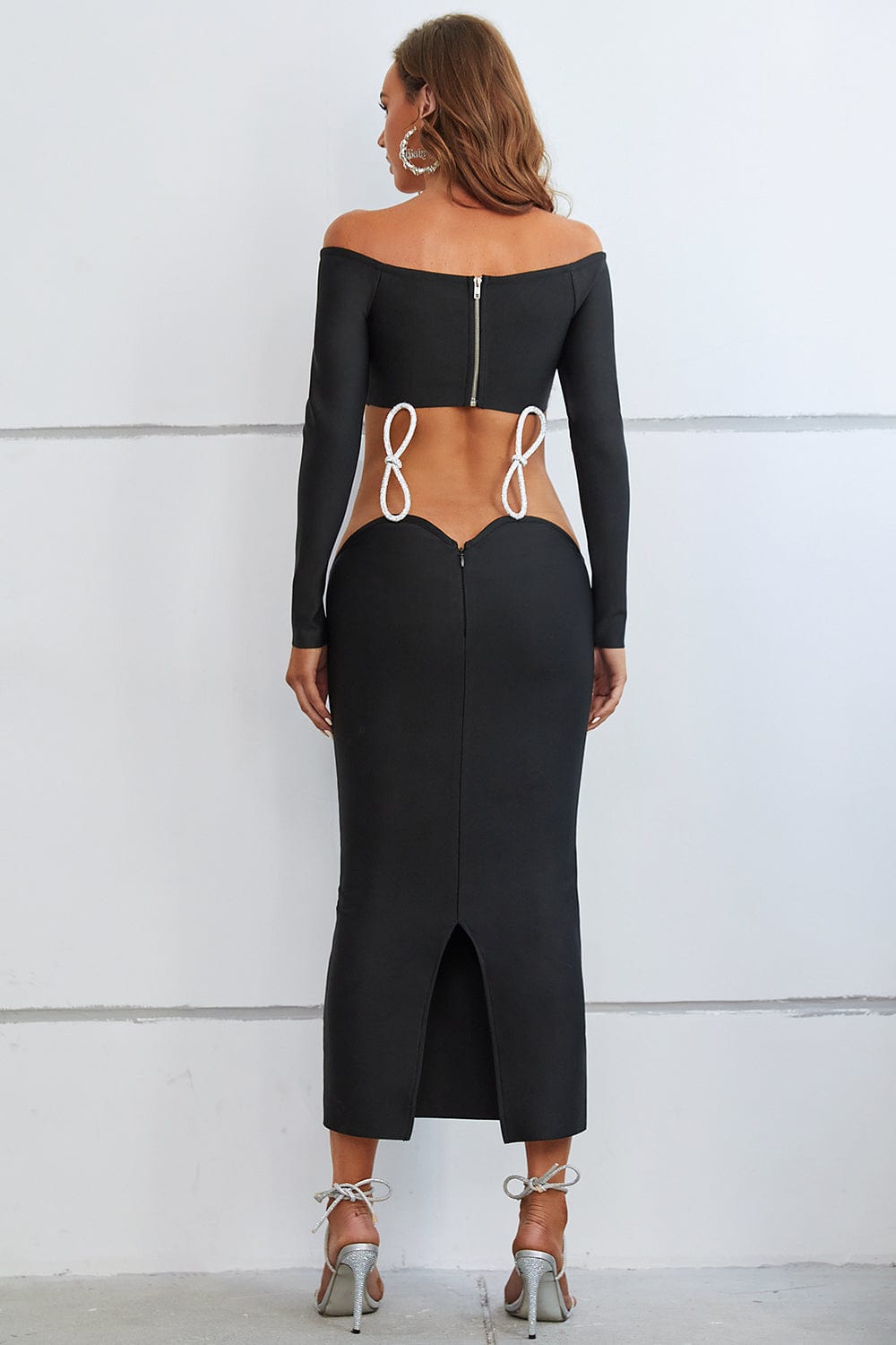 Frankie Embellished Elegance Maxi Bandage Dress Ins Street