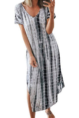 Tie-Dye Side Split Maxi Dress Ins street