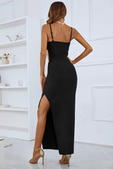 Bexley Asymmetric Black Maxi Bandage Dress Ins Street