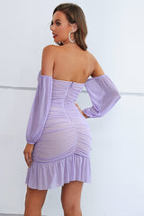 Lora Off Shoulder Mesh Party Dress Ins Street