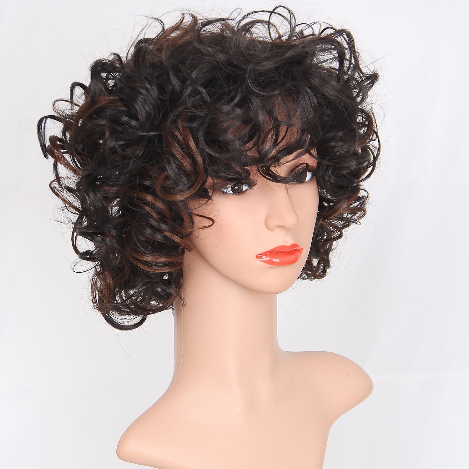 Women's short curly hair wig headgear Ins street