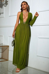 Favana Deep V-Neckline Maxi Bandage Dress Ins Street