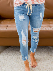 Women's Ripped Jeans Ins street