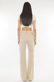 Kancan High-Rise Distressed Flare Jeans in Taupe Ins Street