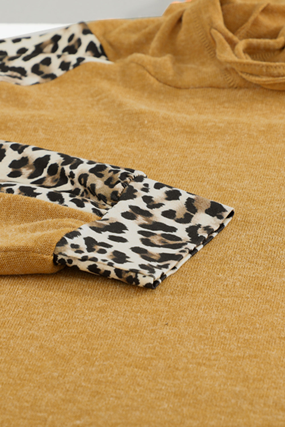 Leopard Print Sleeve Drawstring Hoodie Ins Street