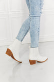 MMShoes Love the Journey Stacked Heel Chelsea Boot in White Ins Street