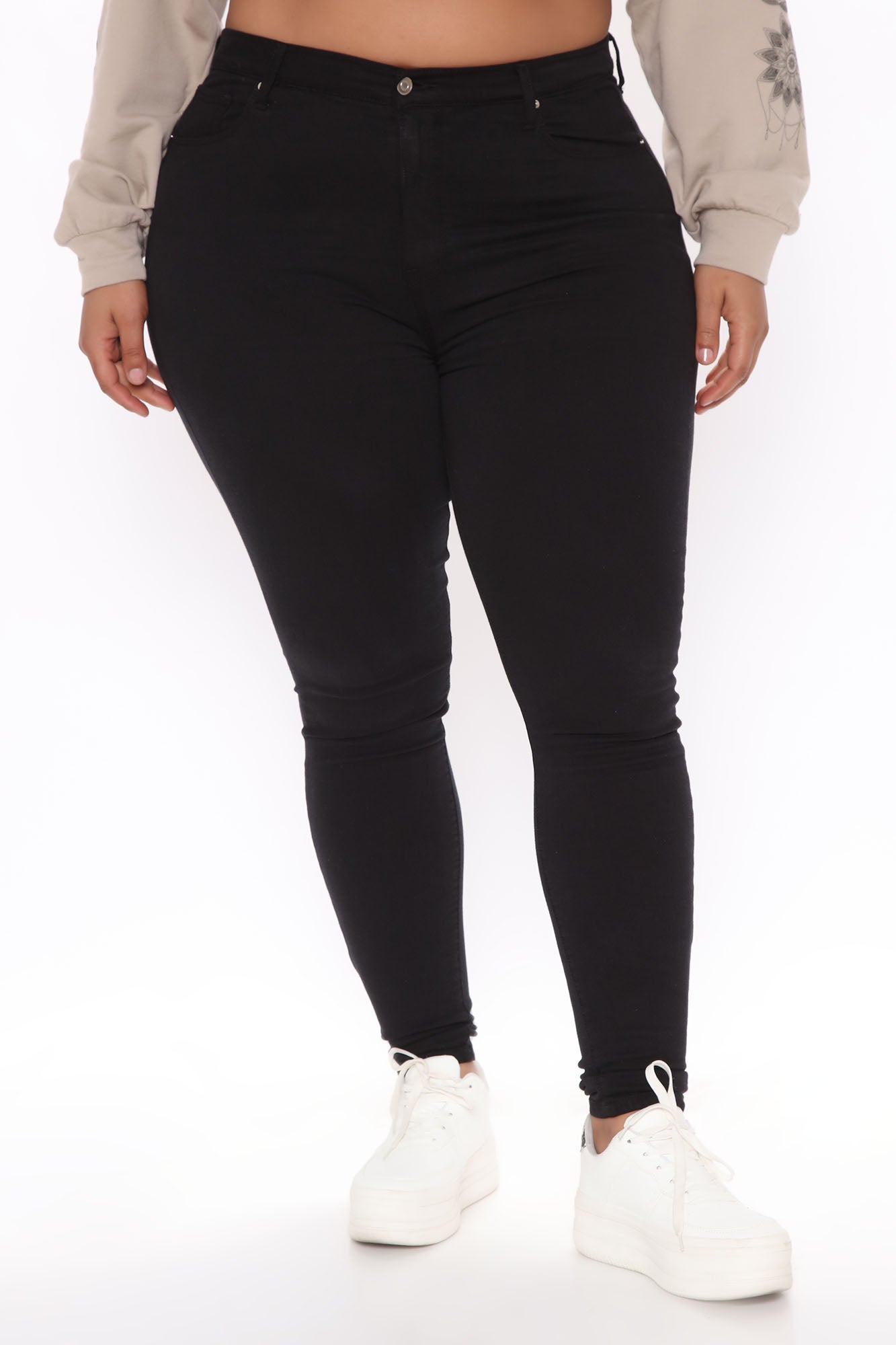 Santorini Super Stretch Skinny Jeans - Black Ins Street