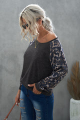 Leopard Raglan Sleeve Tee Ins Street