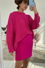 Loose Candy Color Round Neck Sweater Ins street