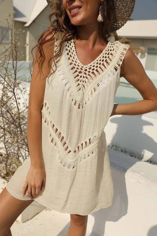 Openwork Sleeveless Cover-Up Dress Ins Street