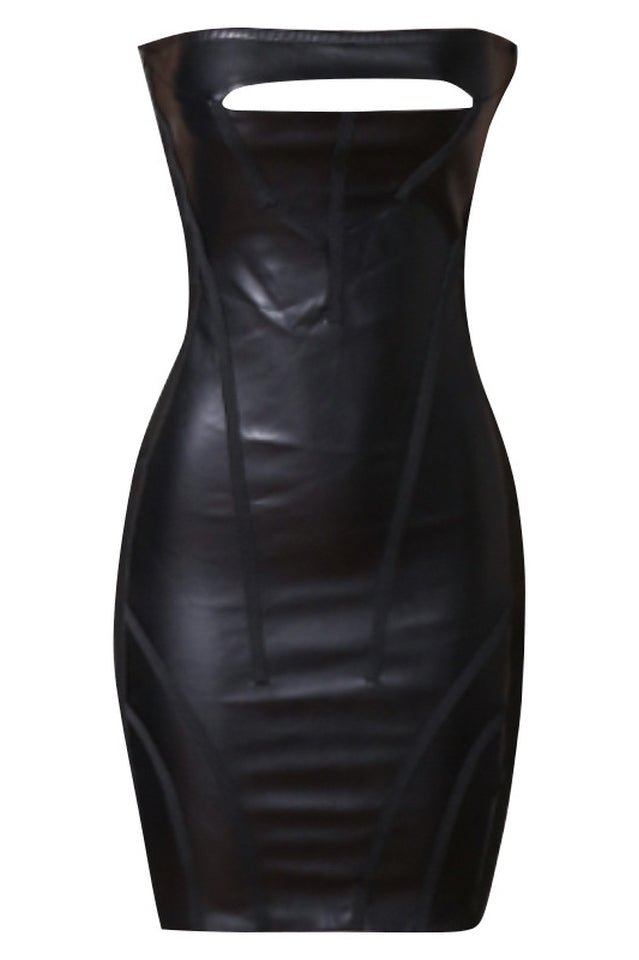 Lamiaya Leather Strapless Mini Dress Ins Street