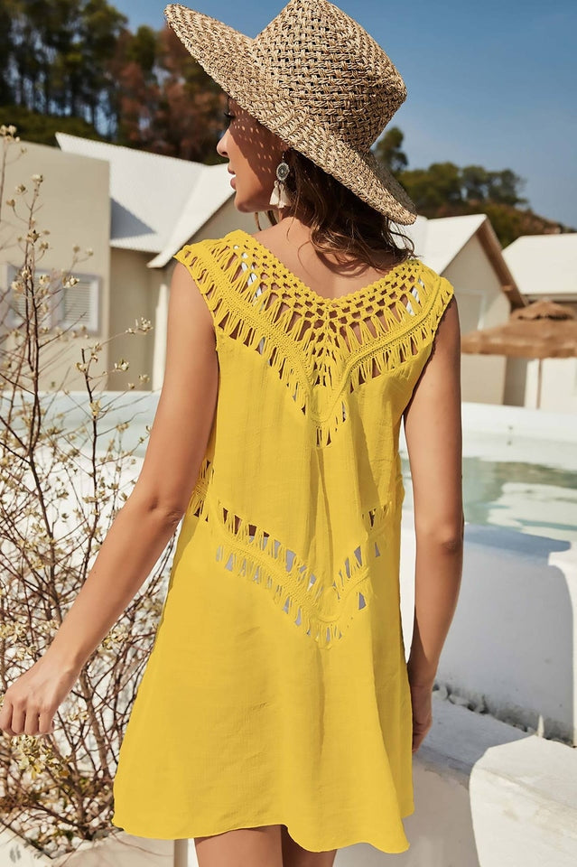 Openwork Sleeveless Cover-Up Dress Ins Street