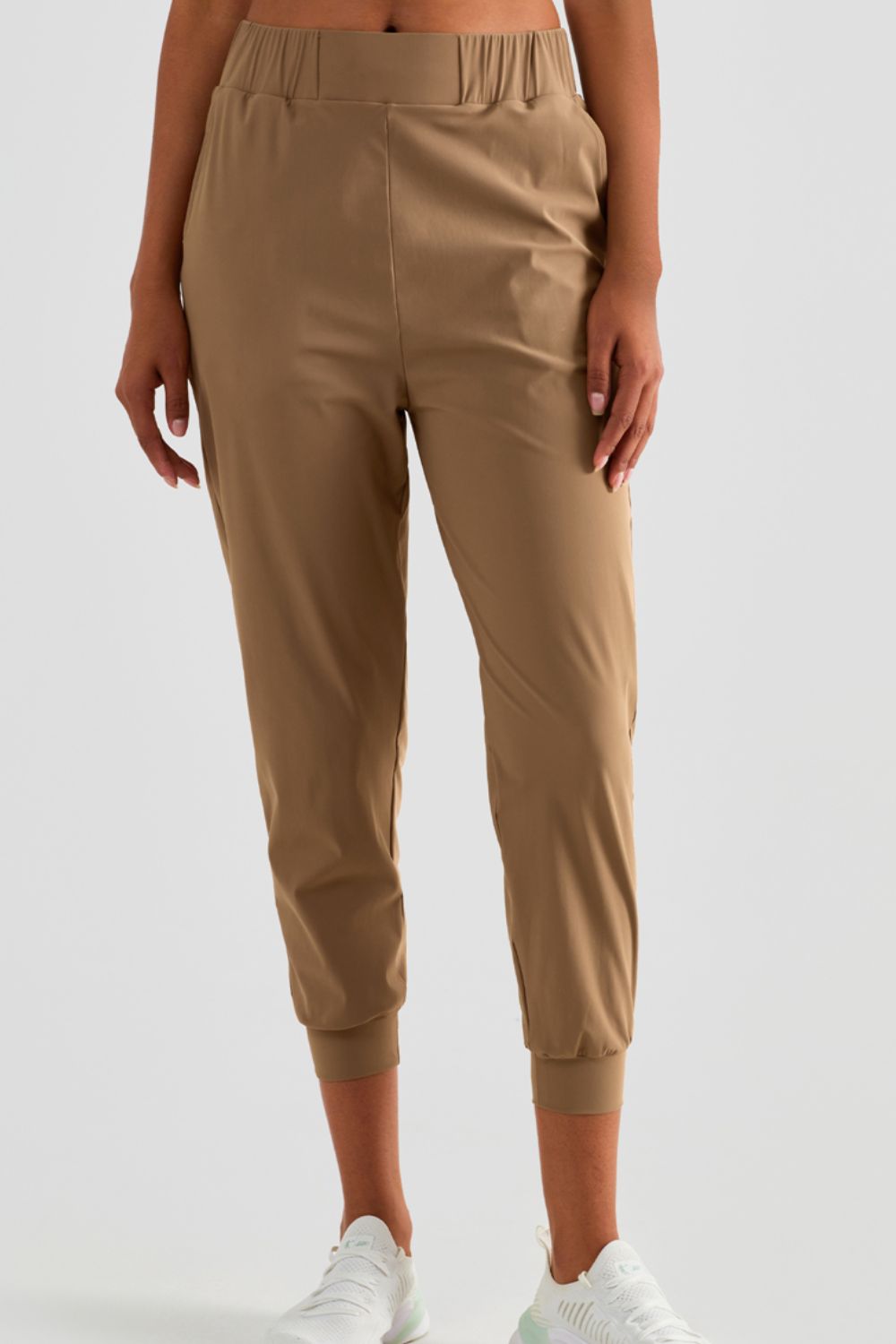 Elastic Waist Cropped Joggers with Side Pockets Ins Street