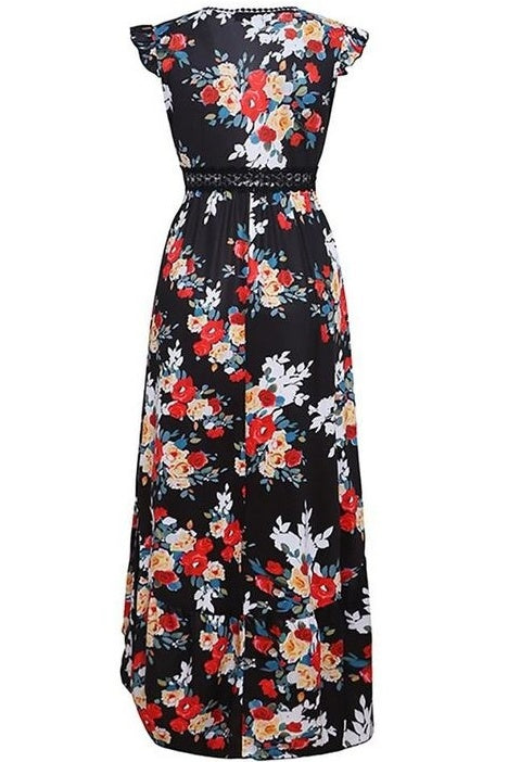 Asymmetrical Floral Patchwork Dress – InsStreet