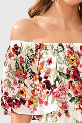 Patchwork Floor-Length Off Shoulder Half Sleeve Expansion Women's Dress Ins street