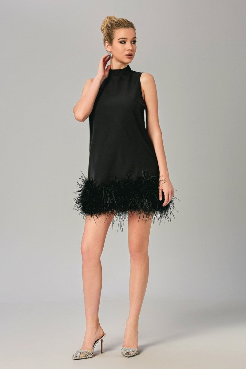 Odell Feather Mini Dress Ins Street