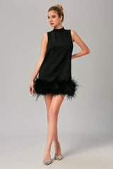 Odell Feather Mini Dress Ins Street