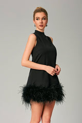 Odell Feather Mini Dress Ins Street