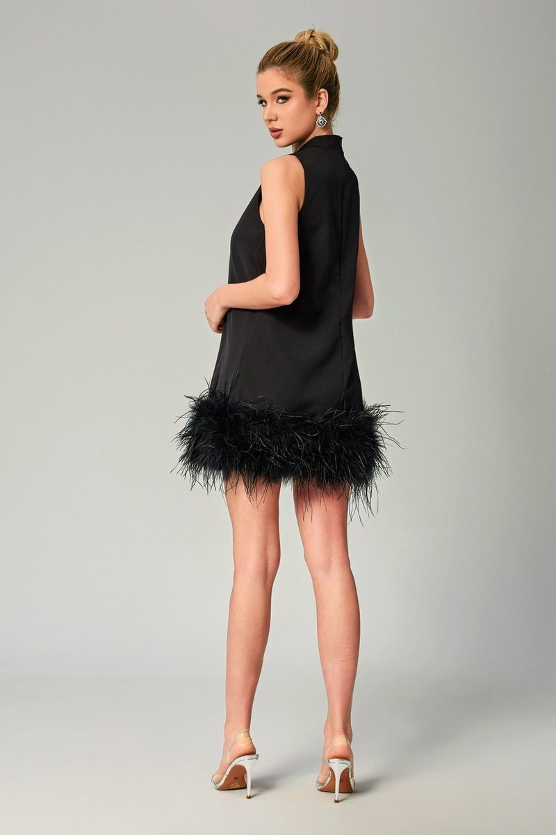 Odell Feather Mini Dress Ins Street