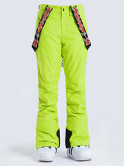 Thermal Warm High Waterproof Windproof Green Snowboard & Ski Pants Ins Street