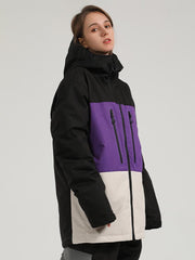 Purple Ski Jacket Windproof Snowboard Jacket Ins Street