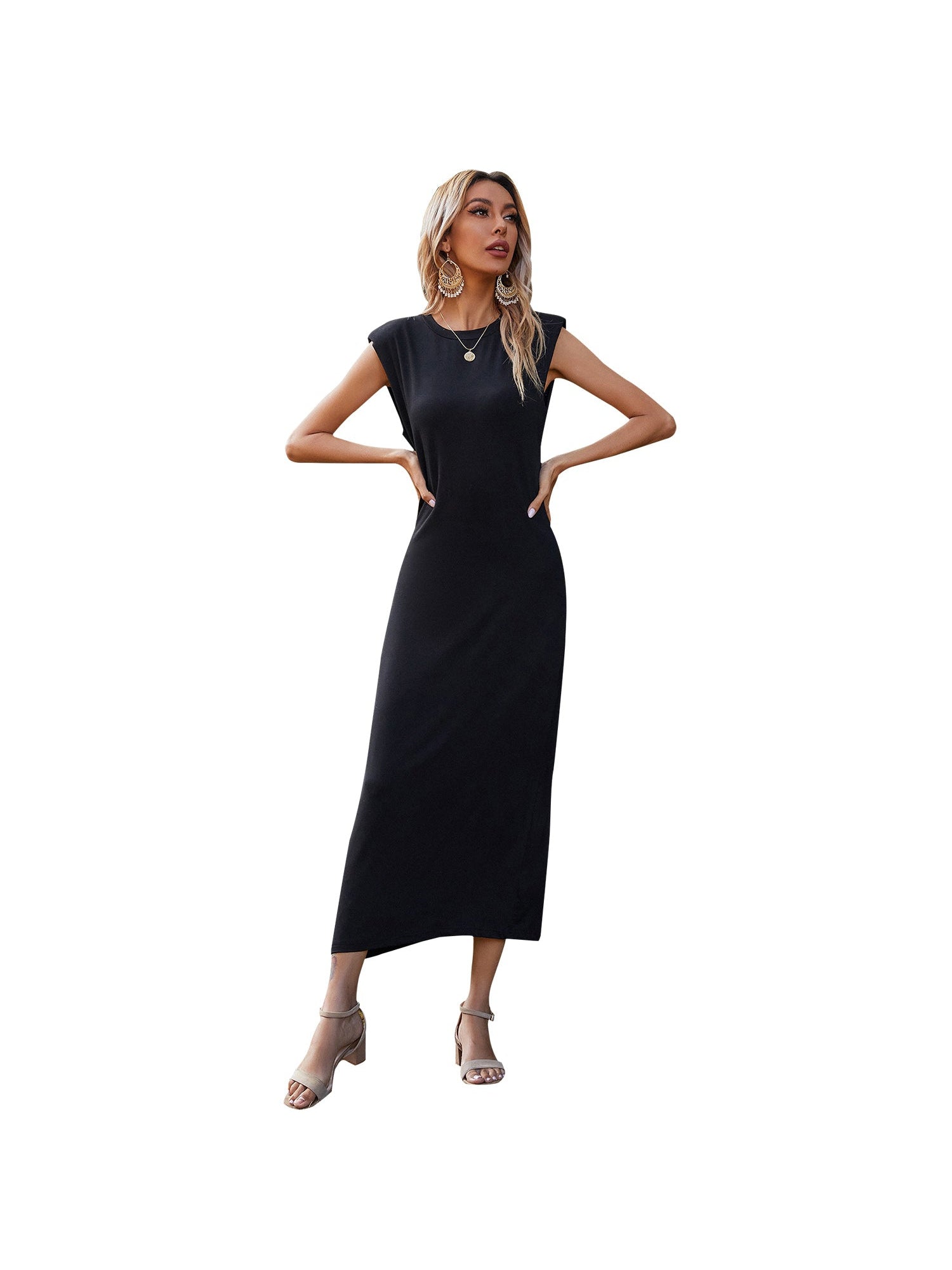 Simple solid color waist slim long skirt 2023-03-14 InsStreet