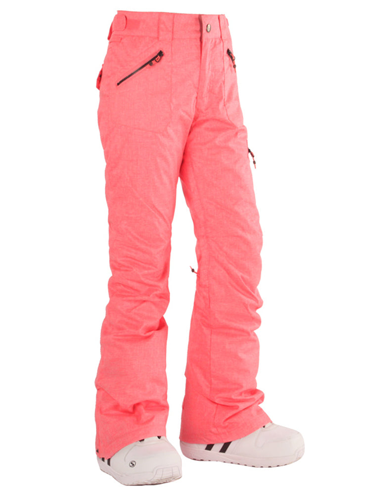 Rose Pink Thermal Warm Waterproof Windproof Ski Pants Snow Pants Ins Street