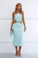 Tina Halter Cut Out Maxi Bandage Dress Ins Street