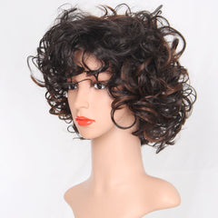 Women's short curly hair wig headgear Ins street