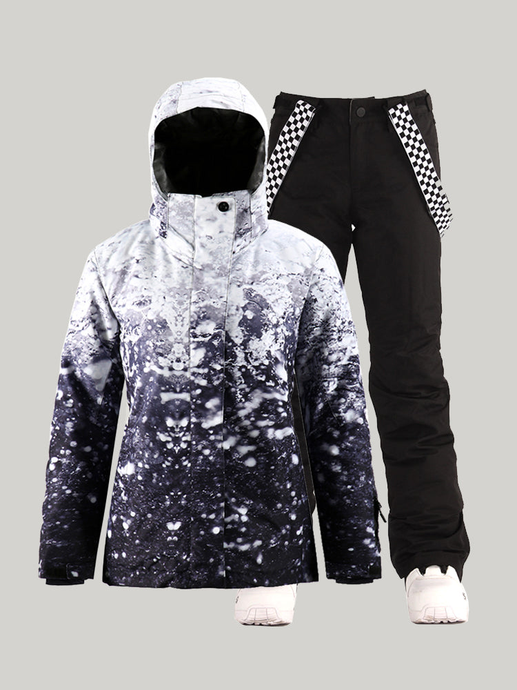 Mountain Freeze Colorful Print Waterproof Winter Snowboard Suit Ins Street