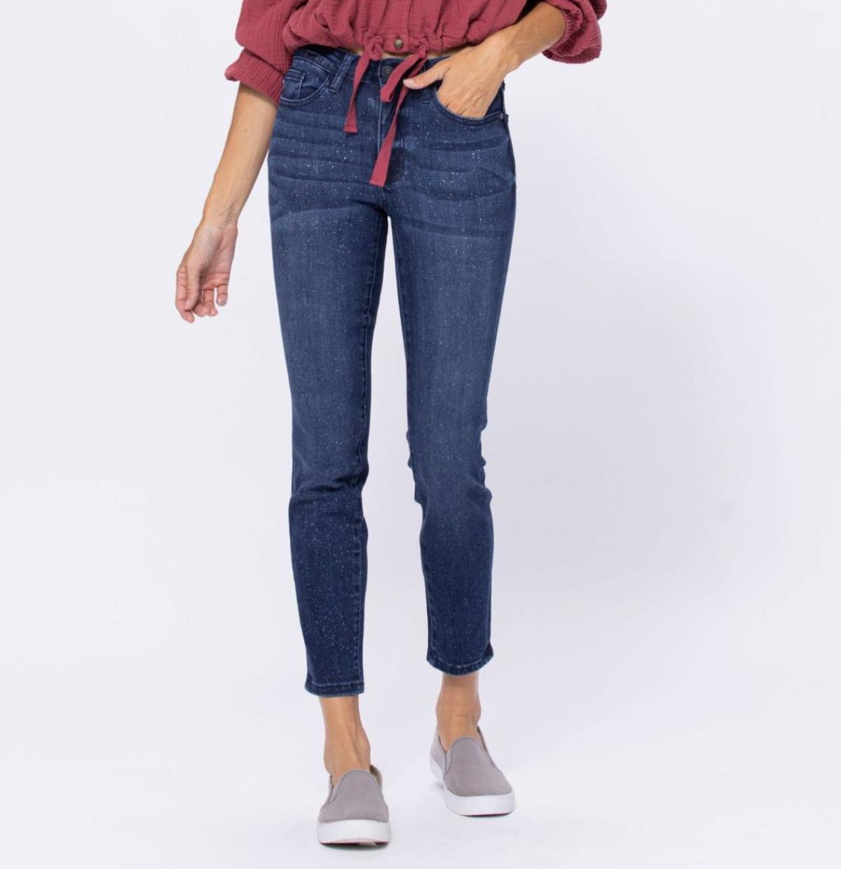 Spots Mid-Rise Mineral Wash Relaxed Jeans Ins Street