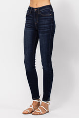 High Rise Skinny Jeans with Handsanding Ins Street