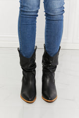 MMShoes Better in Texas Scrunch Cowboy Boots in Black Ins Street