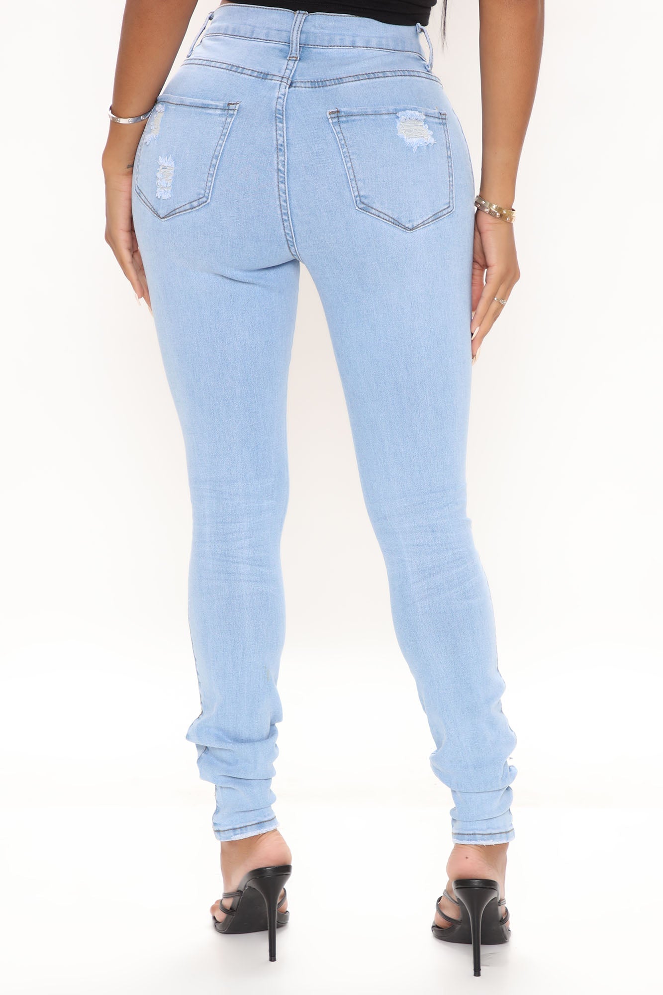A Little Bit Of Love Ripped Skinny Jeans - Light Blue Wash Ins Street