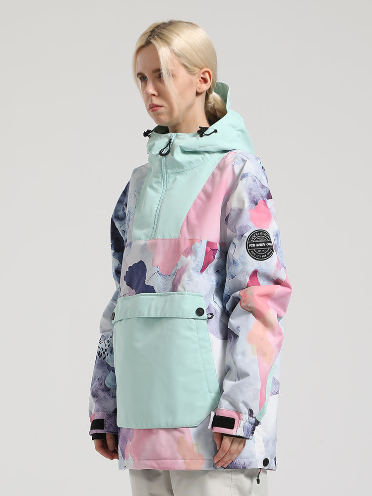 Colorblock Pullover Ski Jacket Ins Street