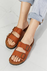 MMShoes Best Life Double-Banded Slide Sandal in Ochre Ins Street