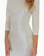 Vinci Padded Sequin Mini Dress - Cream Ins Street