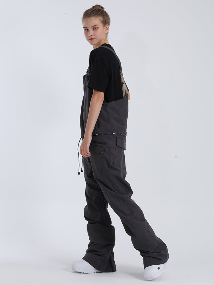 Dark Grey Overalls Snowboard Ski Bibs Pants Ins Street