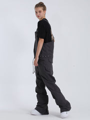 Dark Grey Overalls Snowboard Ski Bibs Pants Ins Street