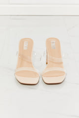 MMShoes Walking On Air Transparent Double Band Heeled Sandal Ins Street