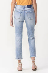 Lovervet Full Size Amari Destroyed High Rise Crop Straight Jeans Ins Street