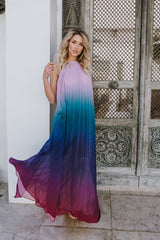 Bohemian Backless Beach Gradient Halter Dress Ins Street