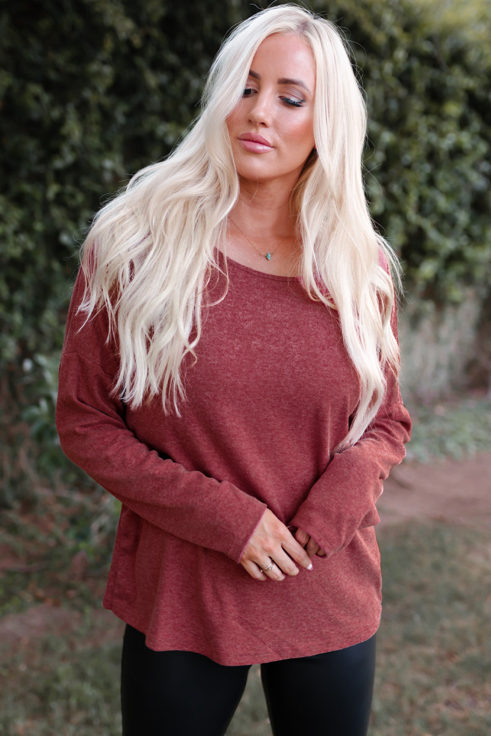 Open Back Gathered Detail Round Neck Top Ins Street