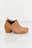 MMShoes Trust Yourself Embroidered Crossover Cowboy Bootie in Caramel Ins Street