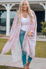 Mixed Print Open Front Cover-Up Ins Street