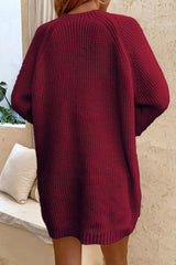 Lace-Up Balloon Sleeve Sweater Dress Ins Street