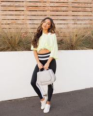 Riah Cotton Distressed Pocket Tee - Neon Lime - FINAL SALE Ins Street