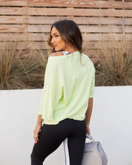 Riah Cotton Distressed Pocket Tee - Neon Lime - FINAL SALE Ins Street